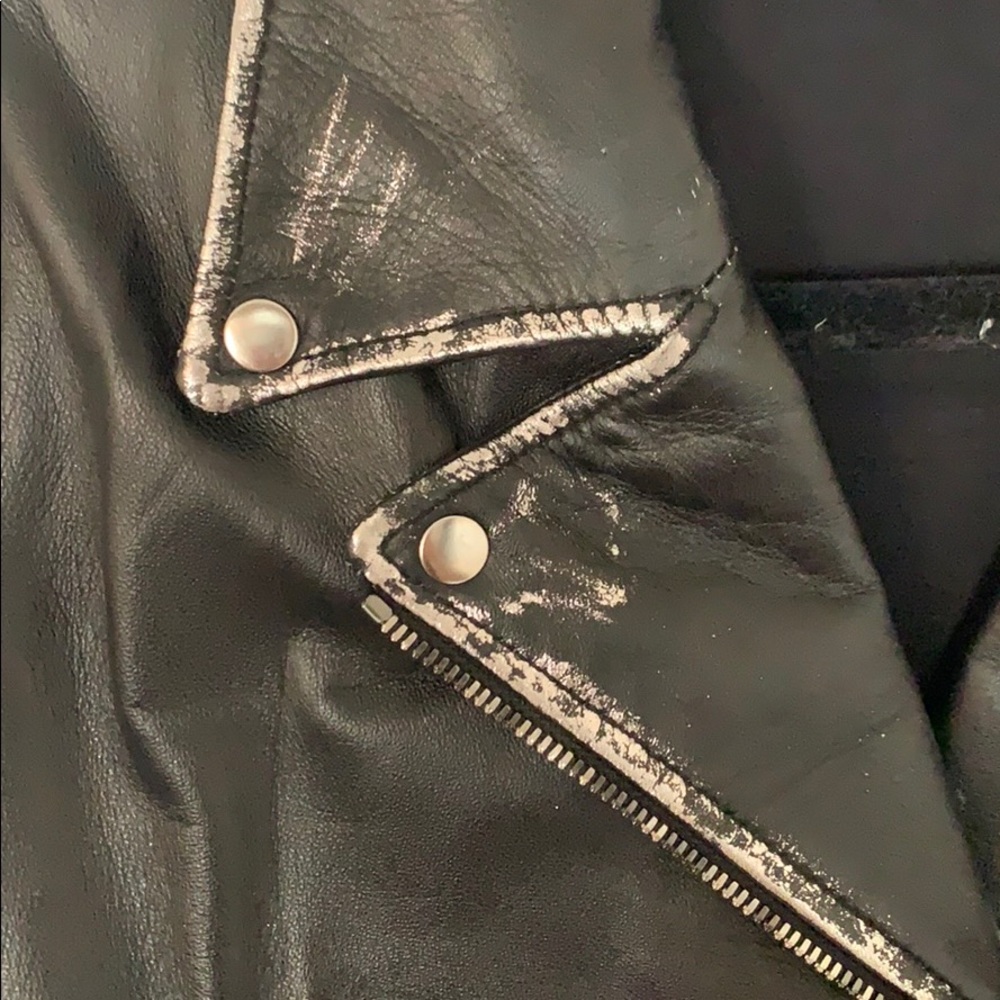 100% Lamb Leather Jacket w/ Silver Detailing - Picture 5 of 8